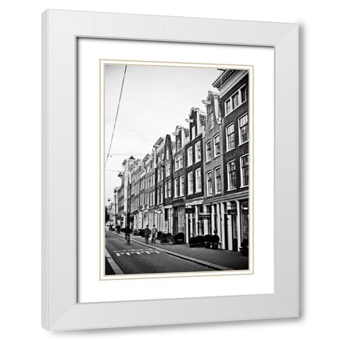 Amsterdam Herenstraat White Modern Wood Framed Art Print with Double Matting by Berzel, Erin