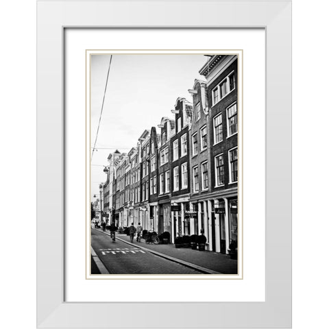 Amsterdam Herenstraat White Modern Wood Framed Art Print with Double Matting by Berzel, Erin