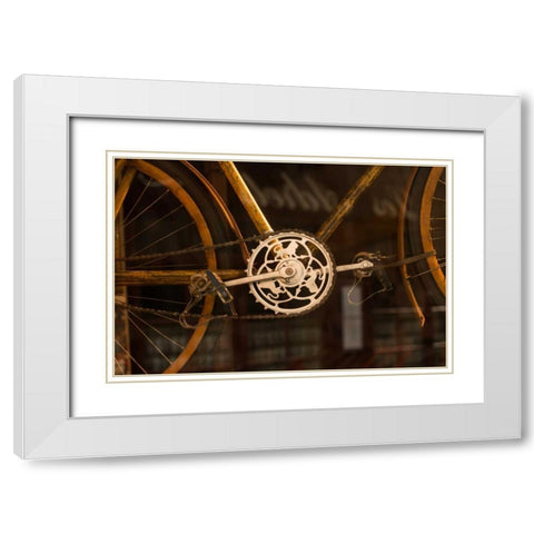 Vintage Bicycle White Modern Wood Framed Art Print with Double Matting by Berzel, Erin