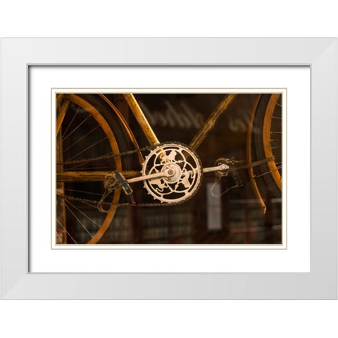 Vintage Bicycle White Modern Wood Framed Art Print with Double Matting by Berzel, Erin