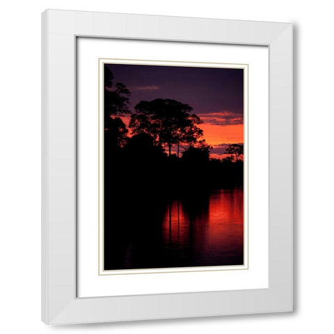 Angkor Sunset II White Modern Wood Framed Art Print with Double Matting by Berzel, Erin