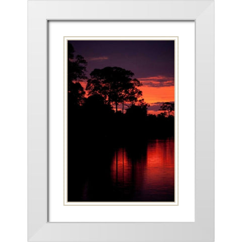 Angkor Sunset II White Modern Wood Framed Art Print with Double Matting by Berzel, Erin