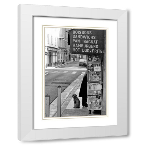 Little Dog I White Modern Wood Framed Art Print with Double Matting by Crane, Rita