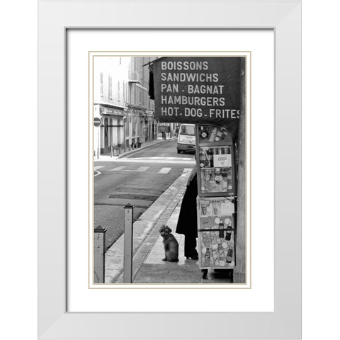 Little Dog I White Modern Wood Framed Art Print with Double Matting by Crane, Rita