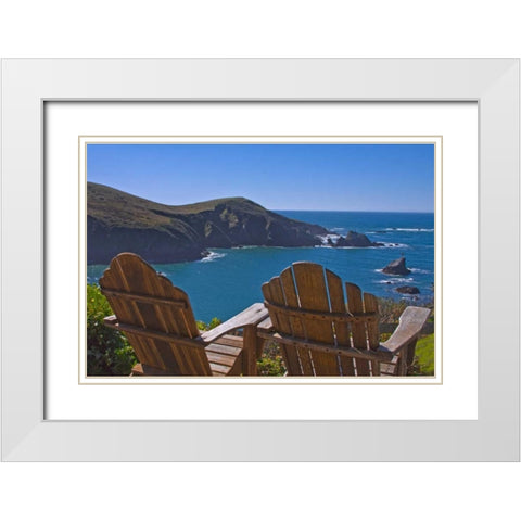 Sunny Seascape I White Modern Wood Framed Art Print with Double Matting by Crane, Rita