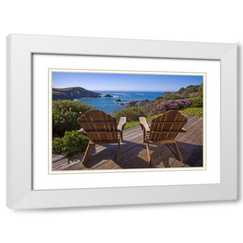 Sunny Seascape II White Modern Wood Framed Art Print with Double Matting by Crane, Rita