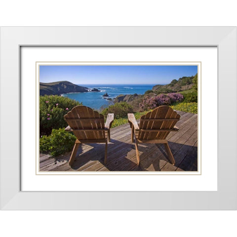 Sunny Seascape II White Modern Wood Framed Art Print with Double Matting by Crane, Rita