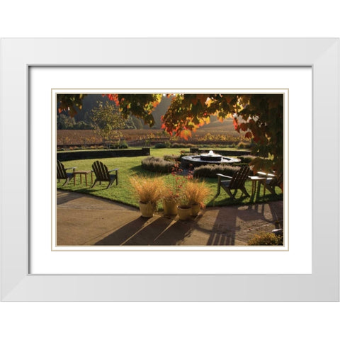 Autumn Glow III White Modern Wood Framed Art Print with Double Matting by Crane, Rita