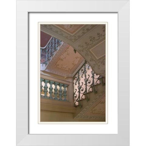 Belle Epoque II White Modern Wood Framed Art Print with Double Matting by Crane, Rita