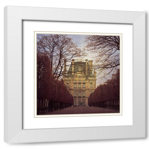 The Louvre Paris II White Modern Wood Framed Art Print with Double Matting by Crane, Rita