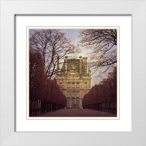 The Louvre Paris II White Modern Wood Framed Art Print with Double Matting by Crane, Rita