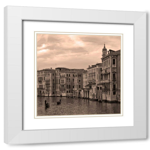 Gondolas and Palazzos III White Modern Wood Framed Art Print with Double Matting by Crane, Rita