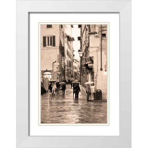Streets of Florence IV White Modern Wood Framed Art Print with Double Matting by Crane, Rita