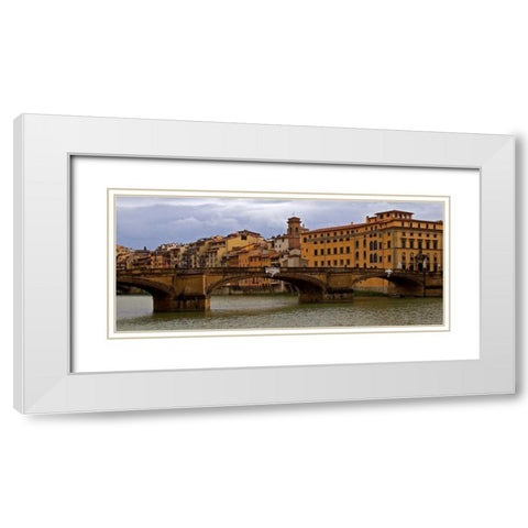 Tuscan Bridge II White Modern Wood Framed Art Print with Double Matting by Crane, Rita