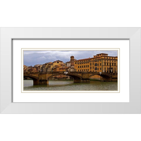 Tuscan Bridge II White Modern Wood Framed Art Print with Double Matting by Crane, Rita