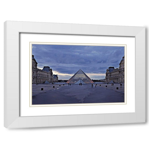 Pyramid at the Louvre III White Modern Wood Framed Art Print with Double Matting by Crane, Rita