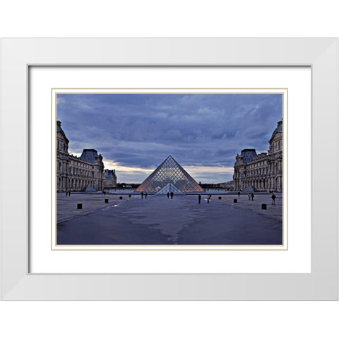 Pyramid at the Louvre III White Modern Wood Framed Art Print with Double Matting by Crane, Rita