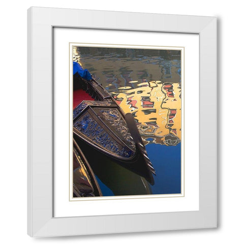 Gondolas and Reflections II White Modern Wood Framed Art Print with Double Matting by Crane, Rita