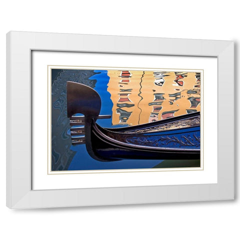 Gondolas and Reflections IV White Modern Wood Framed Art Print with Double Matting by Crane, Rita