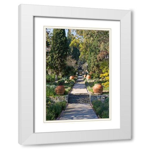 Italian Garden I White Modern Wood Framed Art Print with Double Matting by Crane, Rita