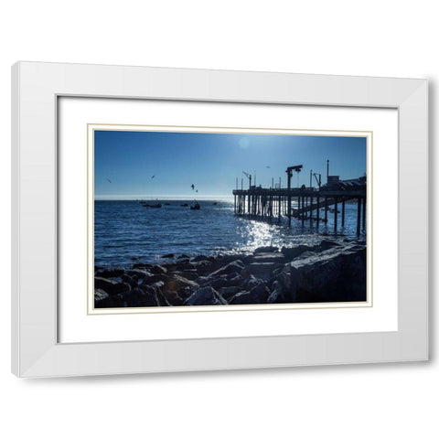Fishing Boats II White Modern Wood Framed Art Print with Double Matting by Crane, Rita