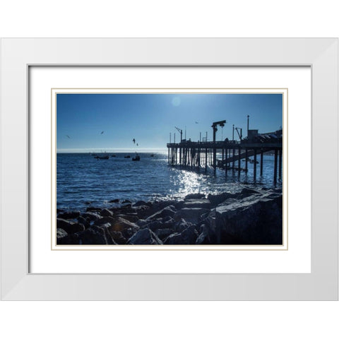 Fishing Boats II White Modern Wood Framed Art Print with Double Matting by Crane, Rita