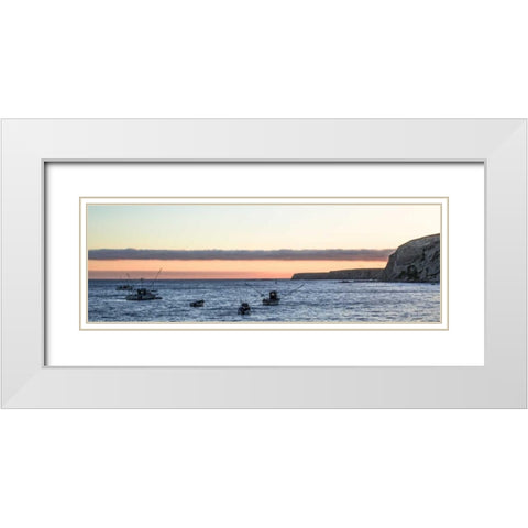 Fishing Boats IV White Modern Wood Framed Art Print with Double Matting by Crane, Rita