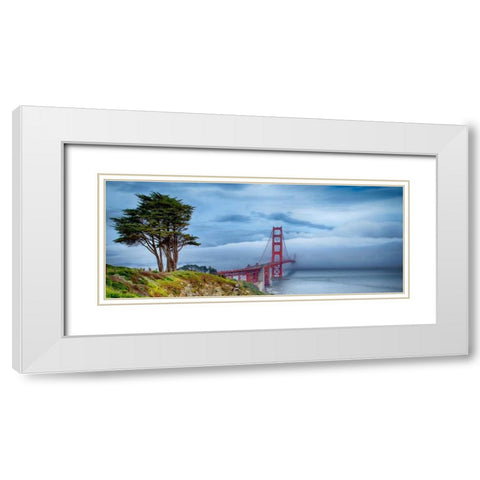 Golden Gate Bridge I White Modern Wood Framed Art Print with Double Matting by Crane, Rita