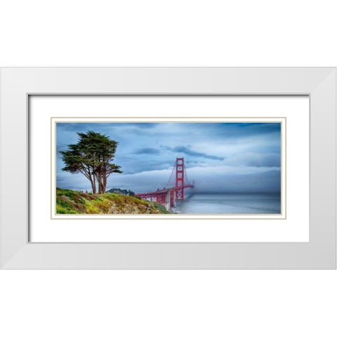 Golden Gate Bridge I White Modern Wood Framed Art Print with Double Matting by Crane, Rita
