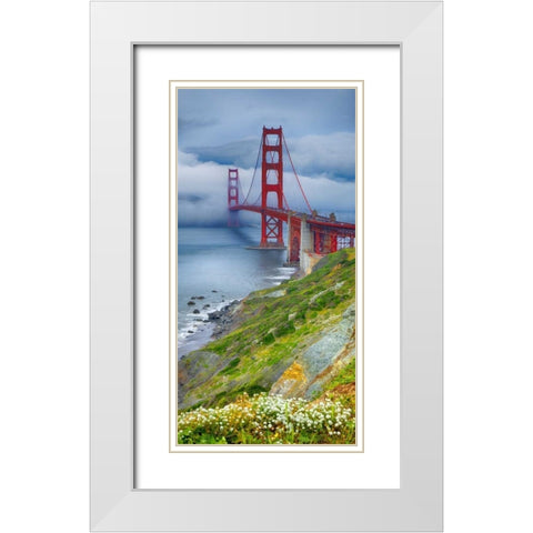 Golden Gate Bridge IV White Modern Wood Framed Art Print with Double Matting by Crane, Rita