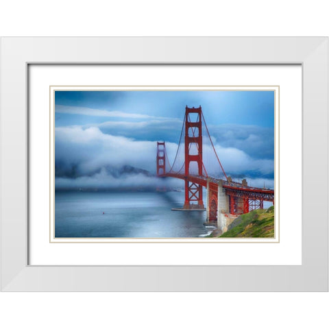 Golden Gate Bridge VI White Modern Wood Framed Art Print with Double Matting by Crane, Rita