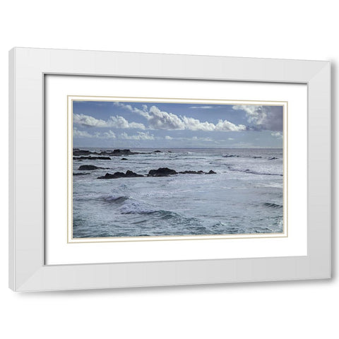 Wind and Waves White Modern Wood Framed Art Print with Double Matting by Crane, Rita