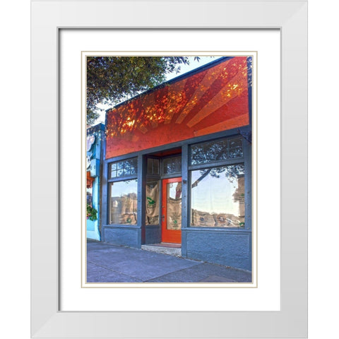 Main Street Storefront II White Modern Wood Framed Art Print with Double Matting by Crane, Rita