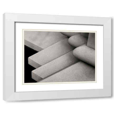Angles White Modern Wood Framed Art Print with Double Matting by Christensen, Jim