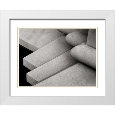 Angles White Modern Wood Framed Art Print with Double Matting by Christensen, Jim