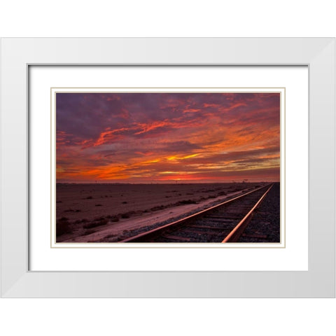 Solar Express II White Modern Wood Framed Art Print with Double Matting by Geistweite, Mark