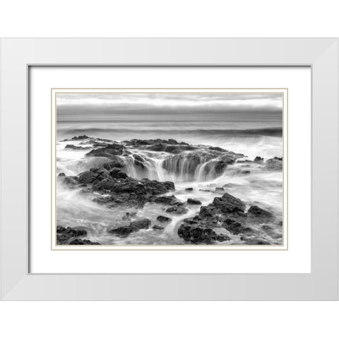 Thors Well BW White Modern Wood Framed Art Print with Double Matting by Hellmann, Stan