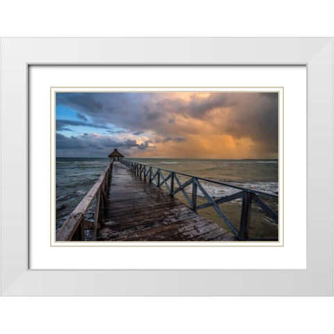 Approaching Squall White Modern Wood Framed Art Print with Double Matting by Hellmann, Stan