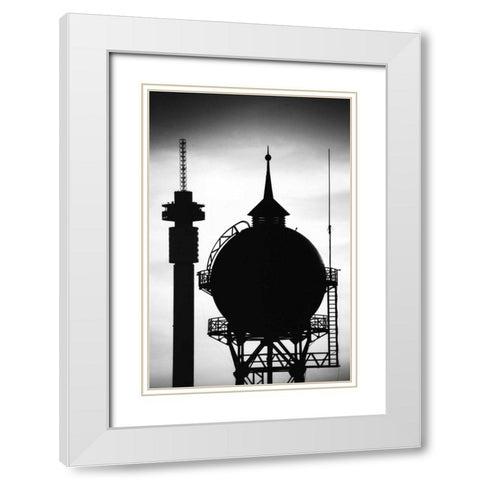 Two Towers White Modern Wood Framed Art Print with Double Matting by Hellmann, Stan