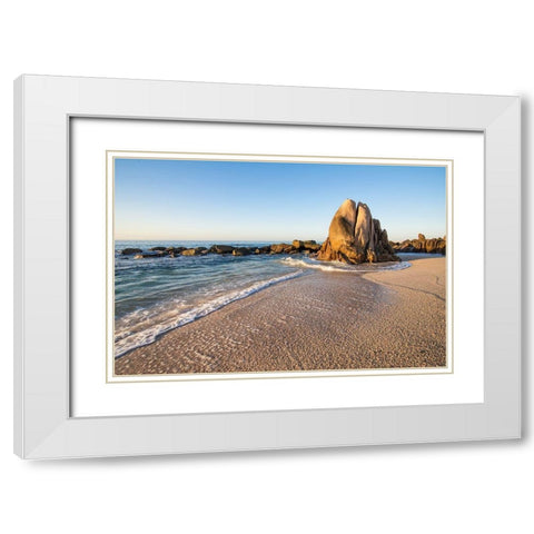 Whale Rock, Baja White Modern Wood Framed Art Print with Double Matting by Hellmann, Stan