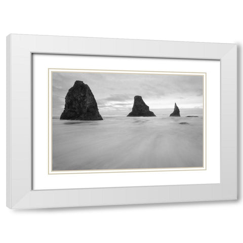 Bandon BW White Modern Wood Framed Art Print with Double Matting by Hellmann, Stan
