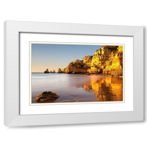 Lagos, Portugal White Modern Wood Framed Art Print with Double Matting by Hellmann, Stan