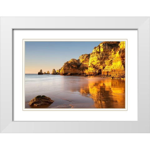 Lagos, Portugal White Modern Wood Framed Art Print with Double Matting by Hellmann, Stan