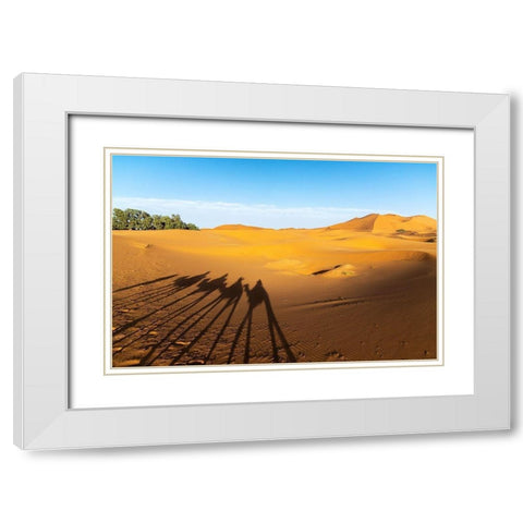 Merzouga White Modern Wood Framed Art Print with Double Matting by Hellmann, Stan