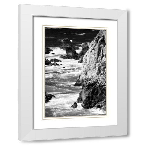 Garrapata Highlands 7 BW White Modern Wood Framed Art Print with Double Matting by Hausenflock, Alan