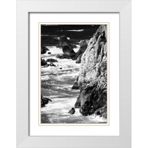 Garrapata Highlands 7 BW White Modern Wood Framed Art Print with Double Matting by Hausenflock, Alan