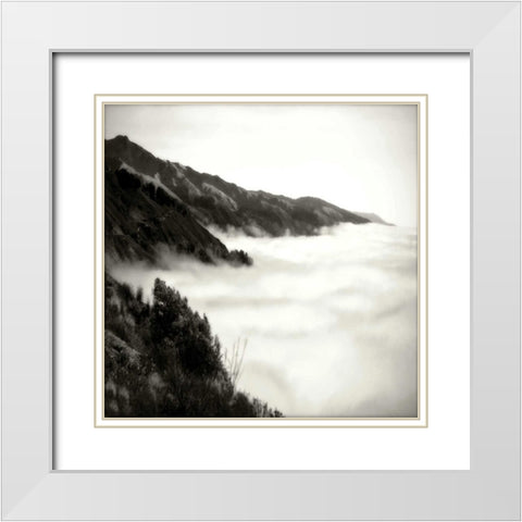 Pacific Fog Sq I White Modern Wood Framed Art Print with Double Matting by Hausenflock, Alan