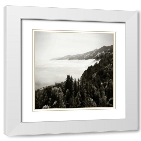 Pacific Fog Sq II White Modern Wood Framed Art Print with Double Matting by Hausenflock, Alan