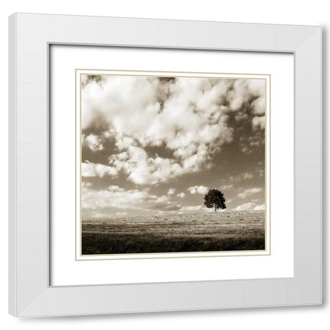 Cloudy Skies Sq I White Modern Wood Framed Art Print with Double Matting by Hausenflock, Alan