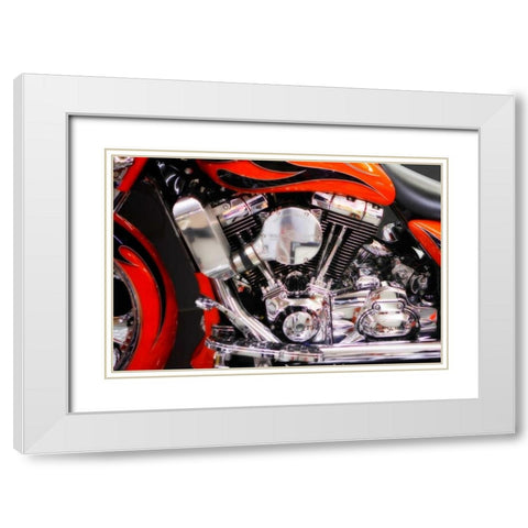 Twin Power I White Modern Wood Framed Art Print with Double Matting by Hausenflock, Alan
